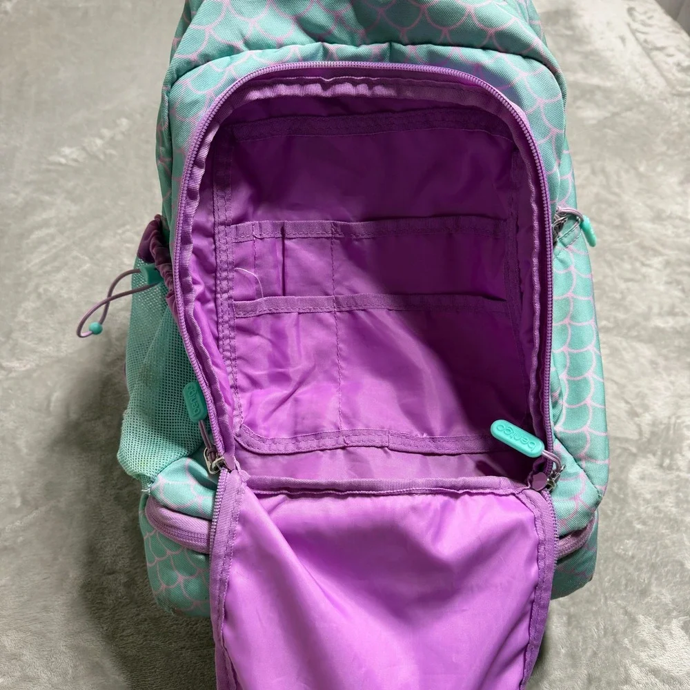 Bentgo Kids 2-in-1 Backpack Insulated Lunch Bag Mermaid Scales Teal Purple